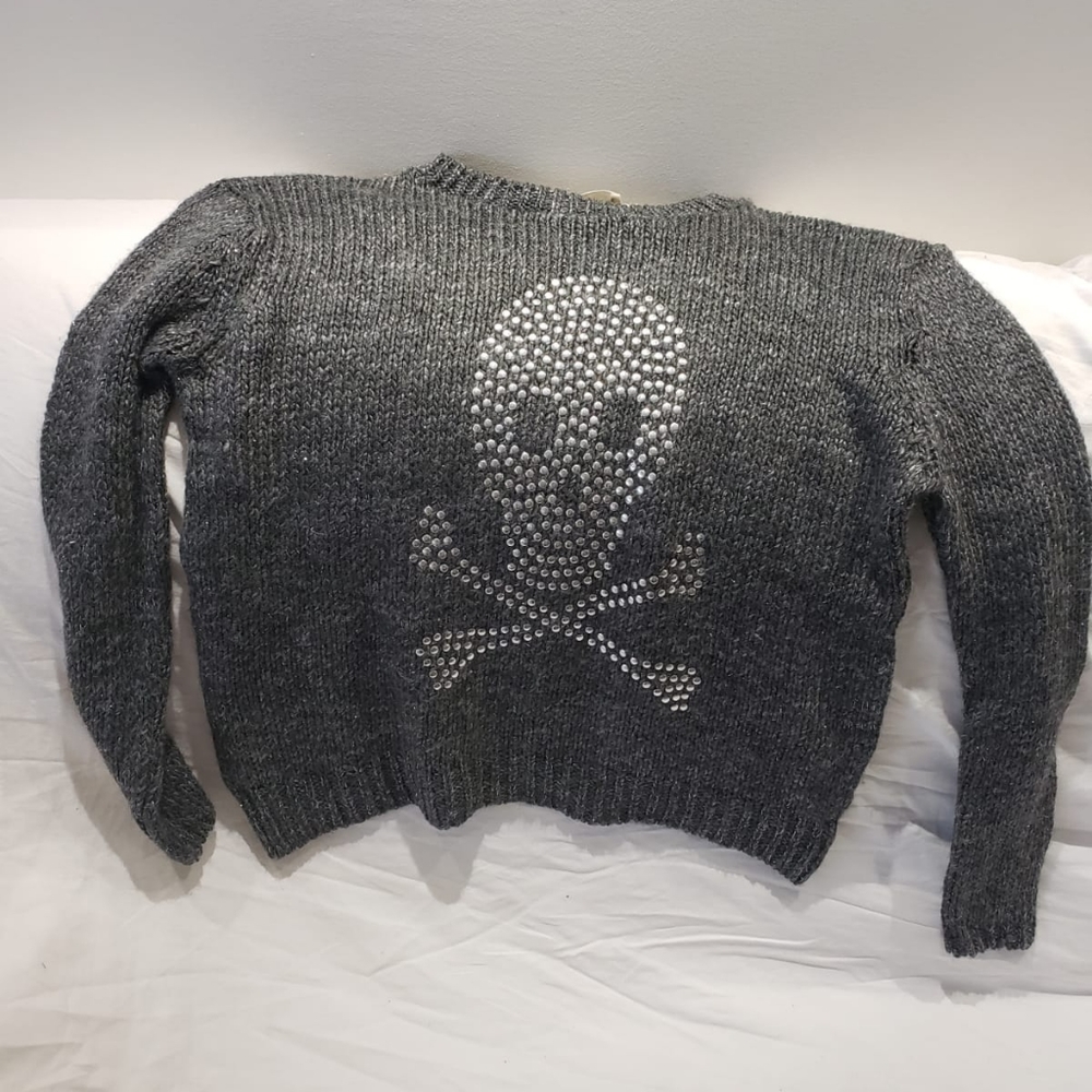 Zara grey skull sweatshirt brand new